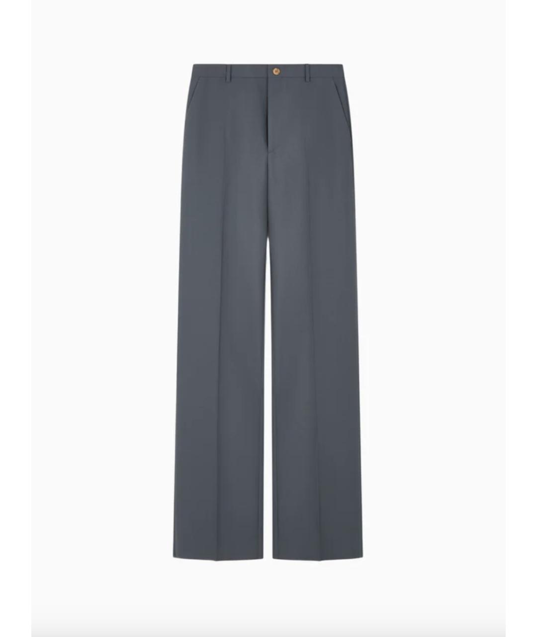 GUCCI Серые полиэстеровые прямые брюки, фото 6