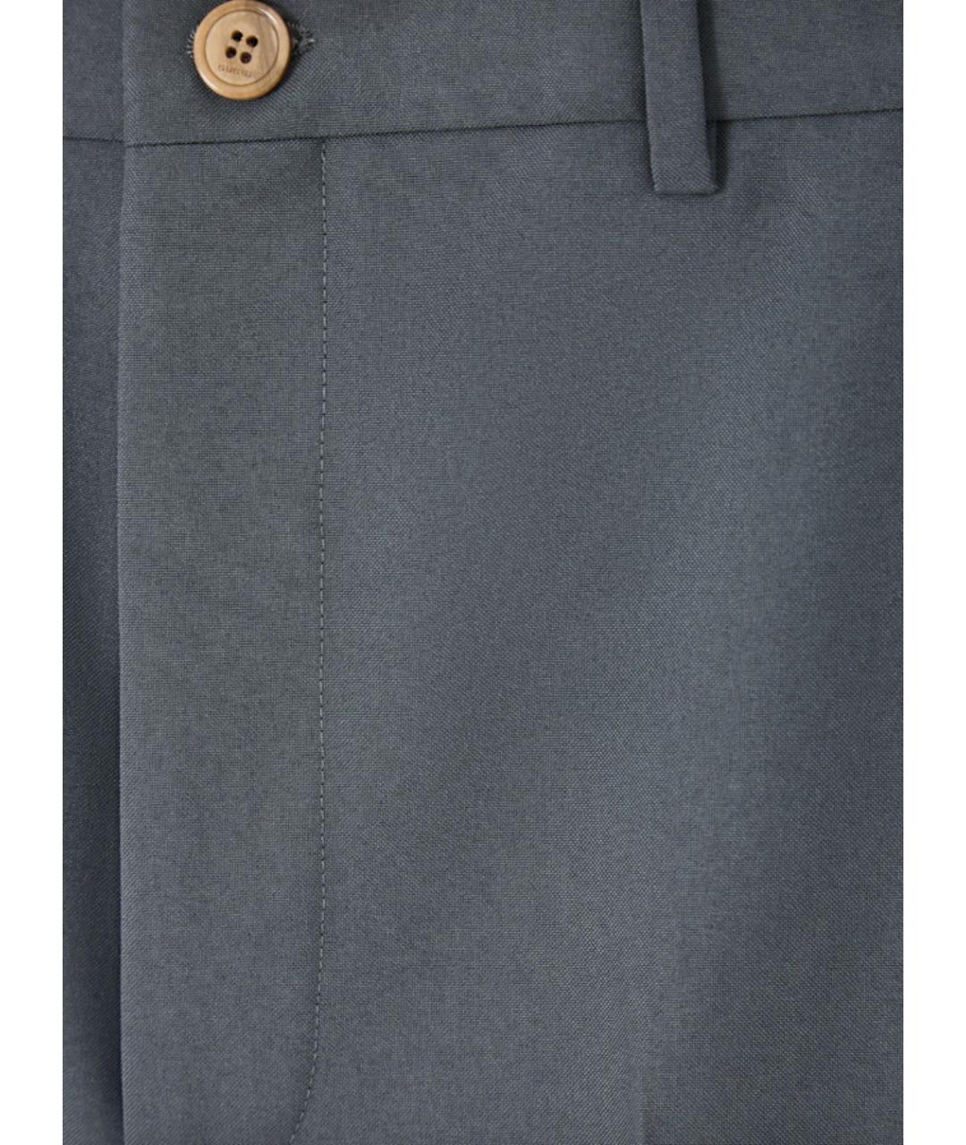 GUCCI Серые полиэстеровые прямые брюки, фото 4