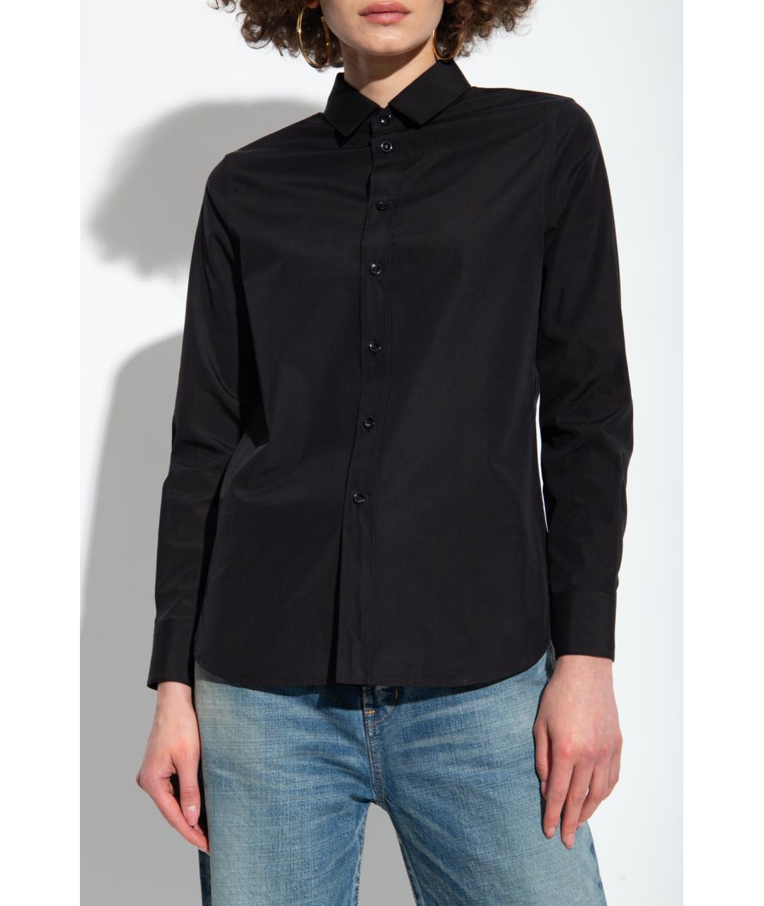SAINT LAURENT Черная шелковая рубашка, фото 2