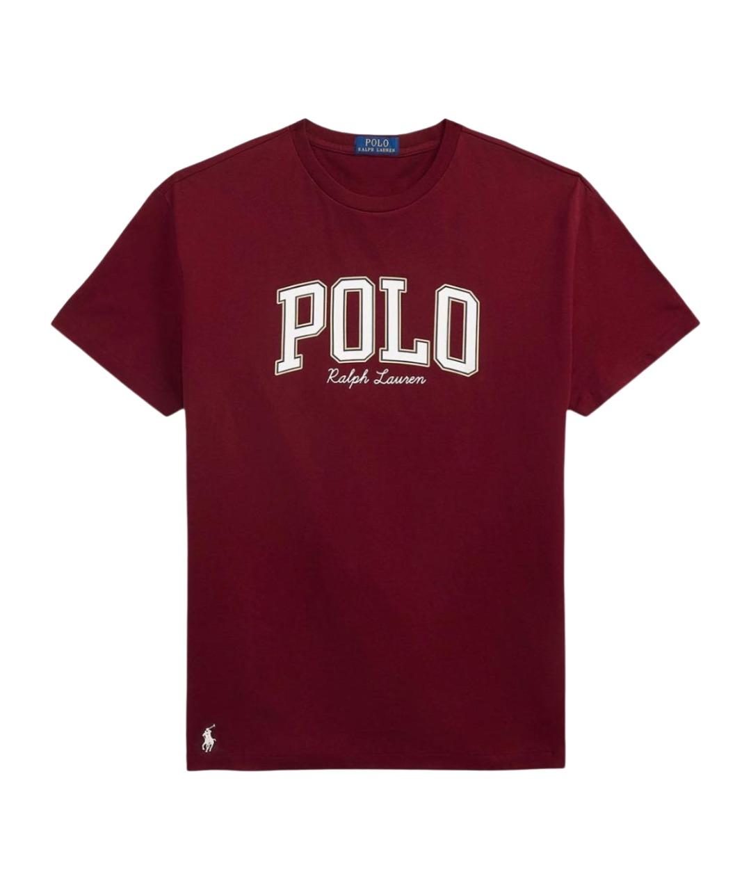 POLO RALPH LAUREN Бордовая хлопковая футболка, фото 1