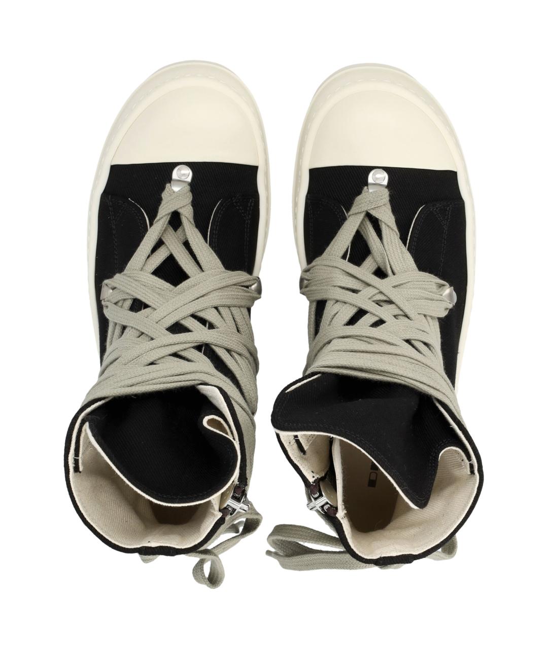 RICK OWENS DRKSHDW Черные текстильные кеды, фото 2