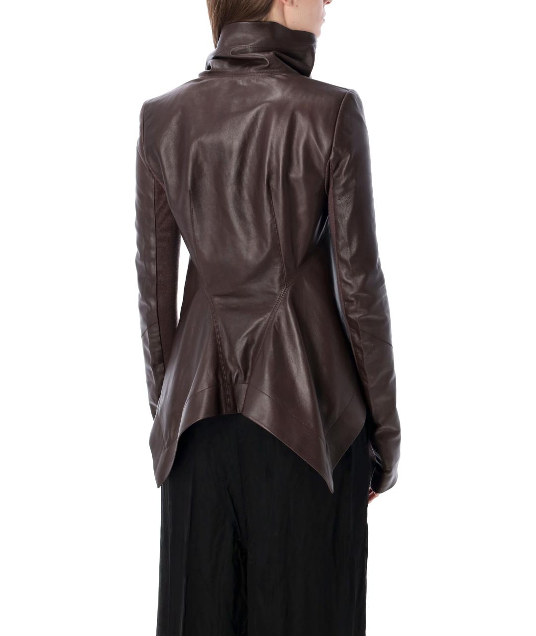 RICK OWENS Коричневая кожаная куртка, фото 2