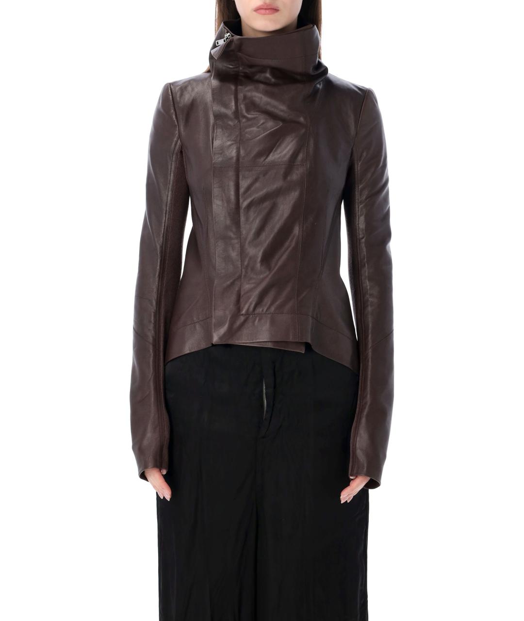 RICK OWENS Коричневая кожаная куртка, фото 1