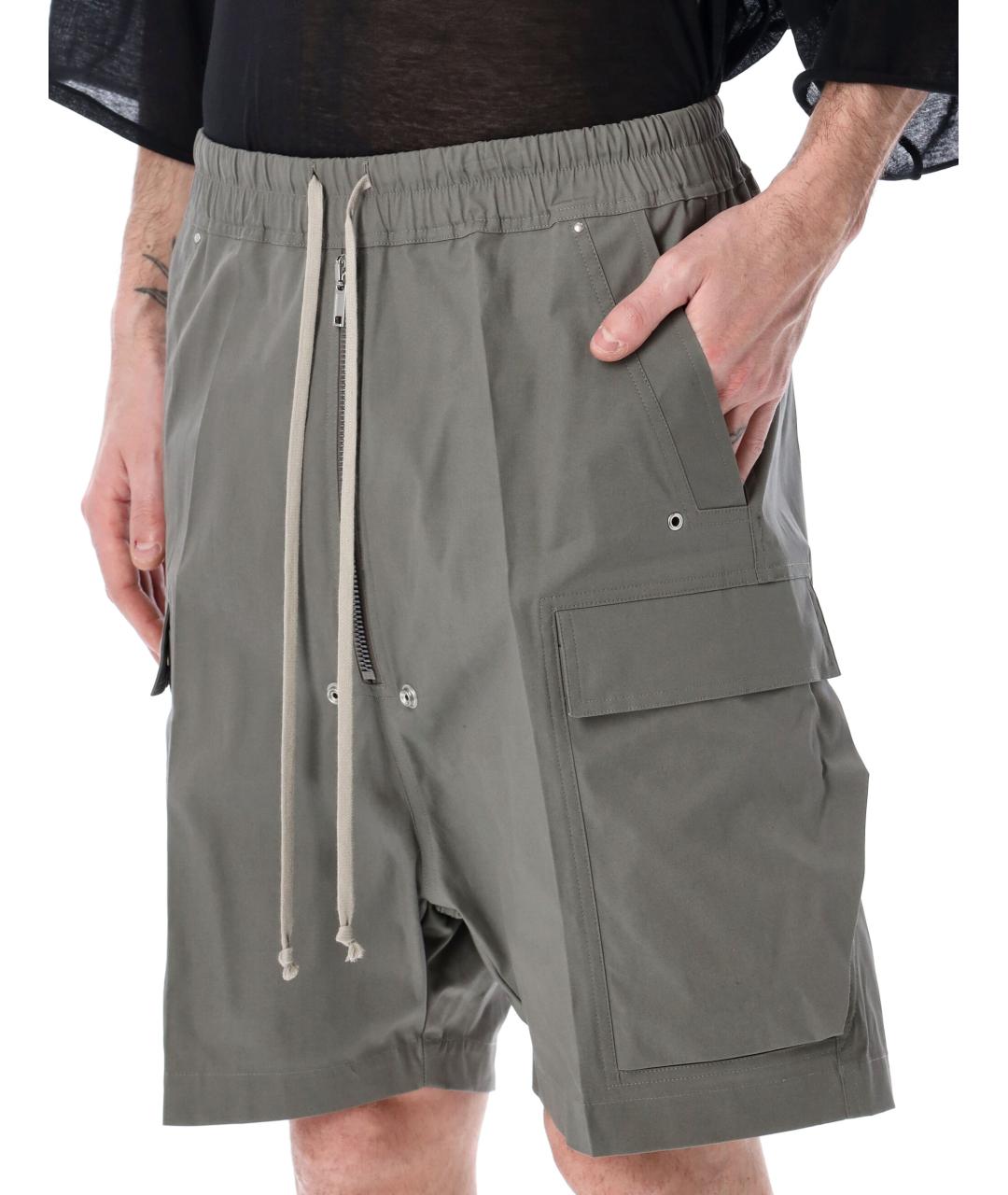 RICK OWENS Серые хлопковые шорты, фото 3