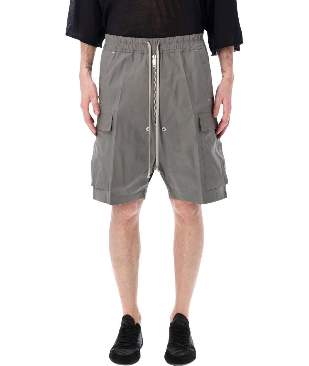 RICK OWENS Серые хлопковые шорты, фото 1