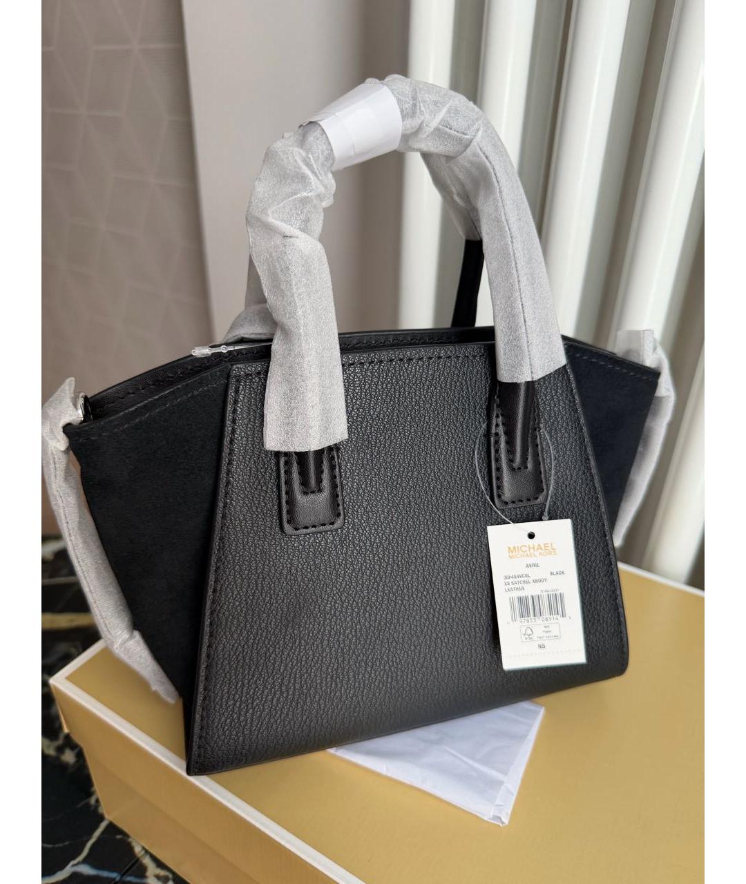 MICHAEL KORS Черная кожаная сумка через плечо, фото 5