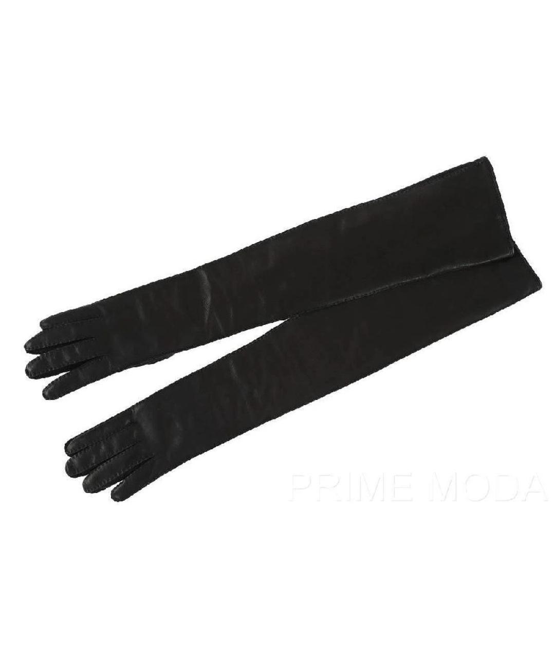 PRADA Черные кожаные перчатки, фото 3