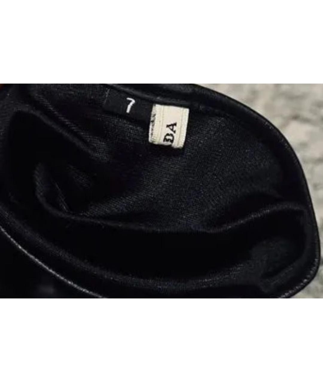 PRADA Черные кожаные перчатки, фото 6