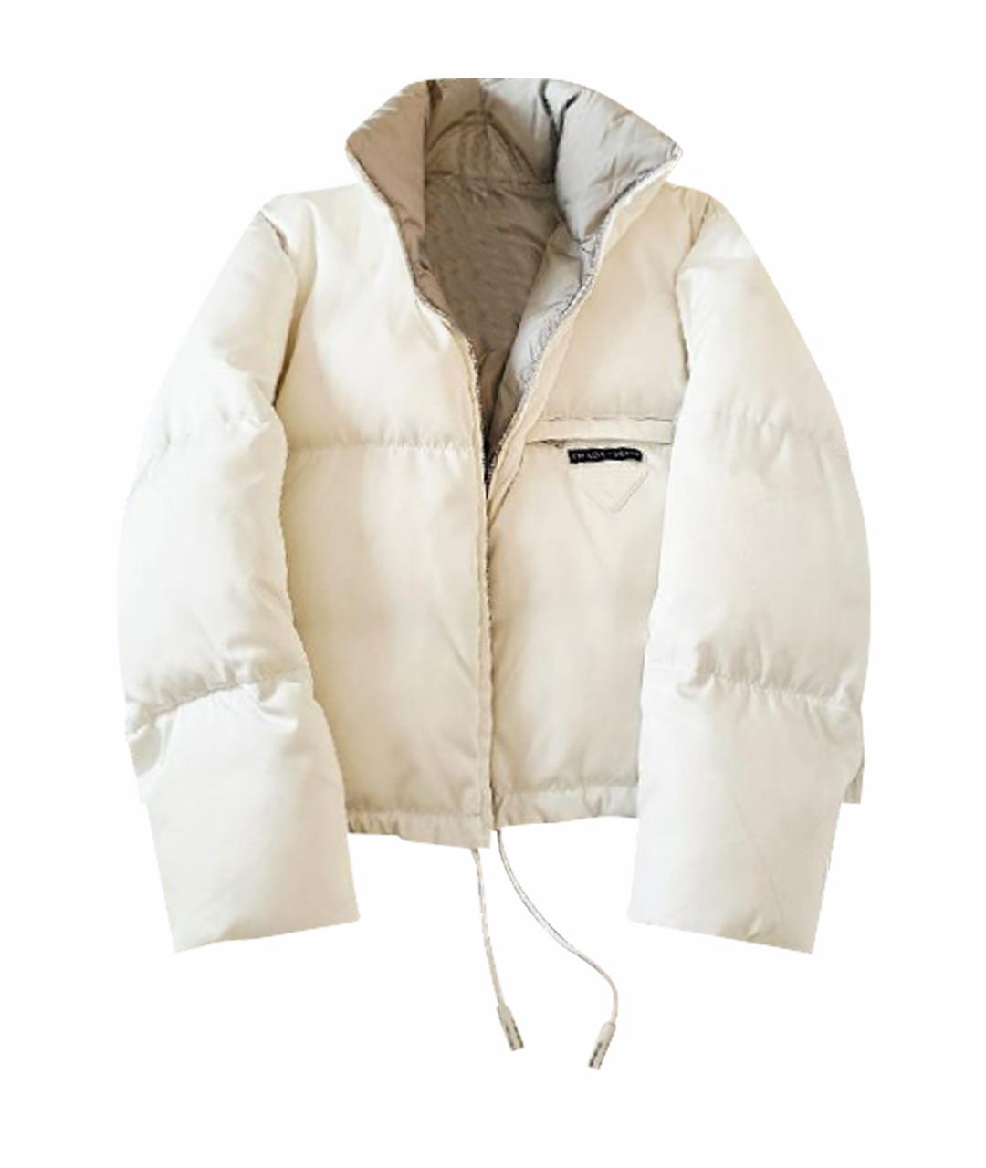 PRADA Белый полиэстеровый пуховик, фото 1