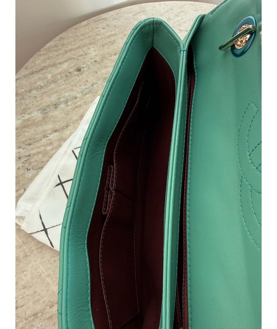 CHANEL Зеленая кожаная сумка через плечо, фото 6