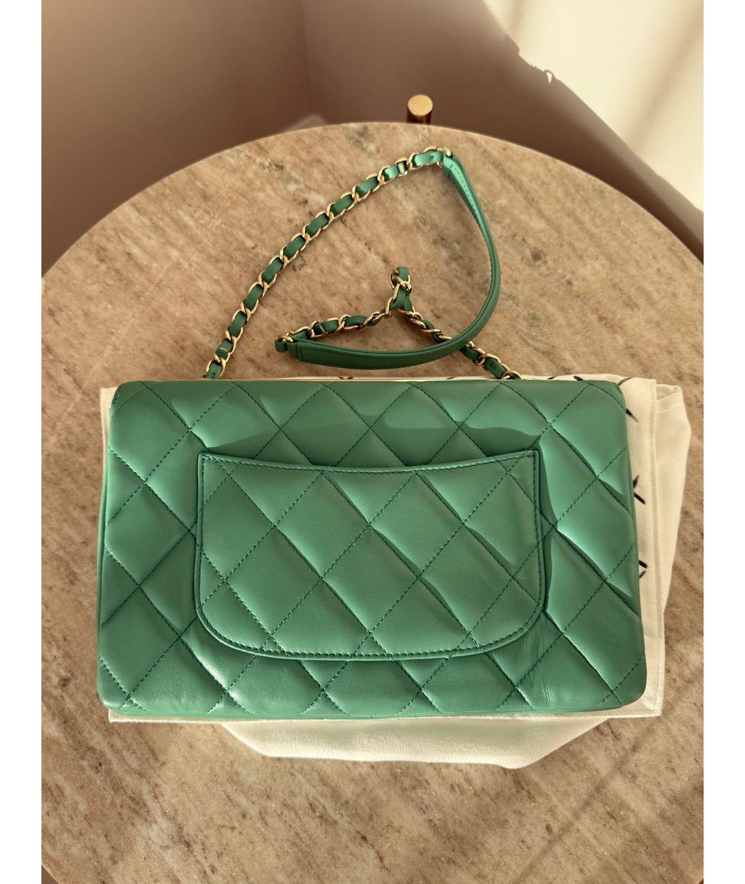 CHANEL Зеленая кожаная сумка через плечо, фото 3