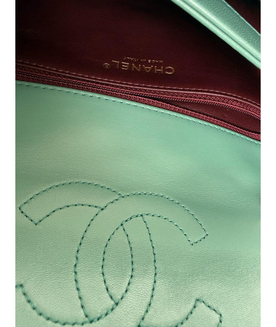 CHANEL Зеленая кожаная сумка через плечо, фото 5