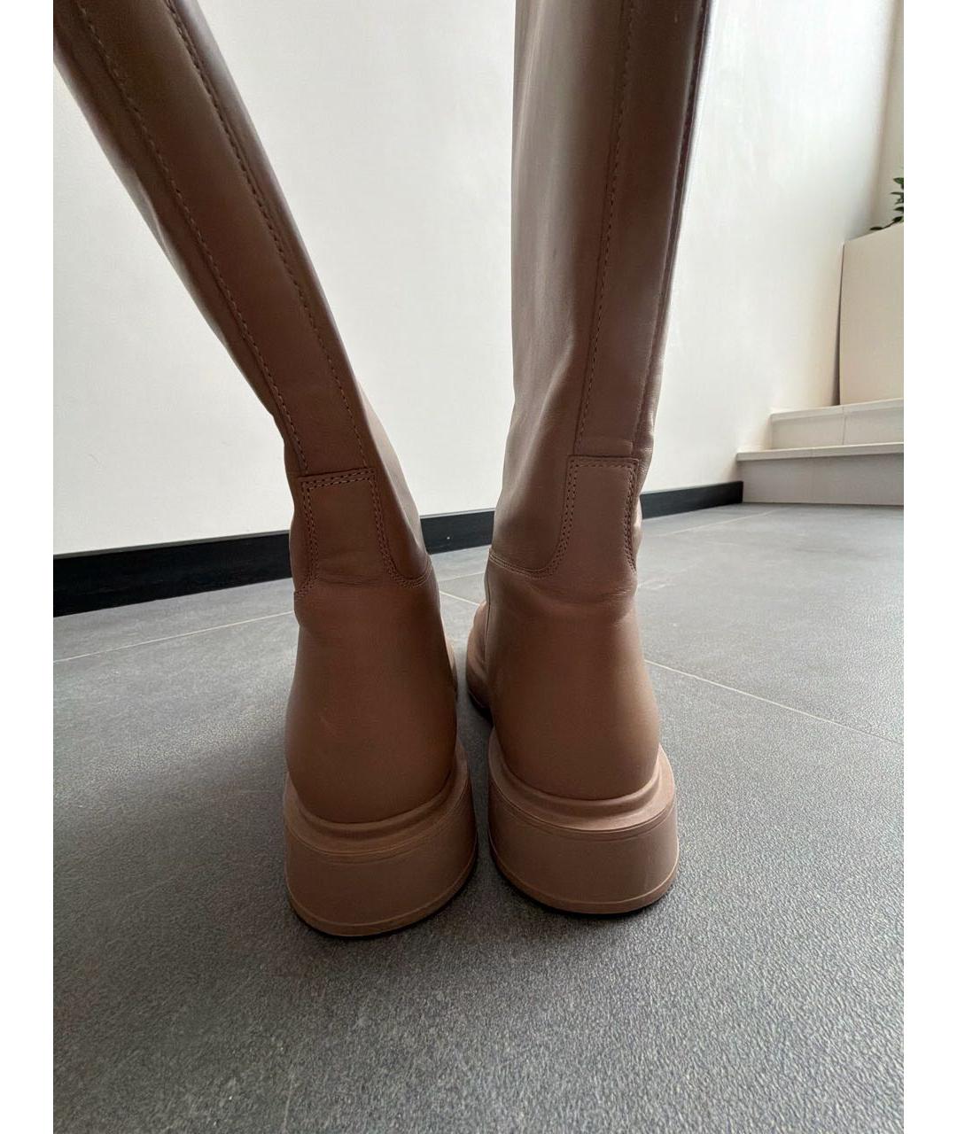 12 STOREEZ Бежевые кожаные сапоги, фото 4