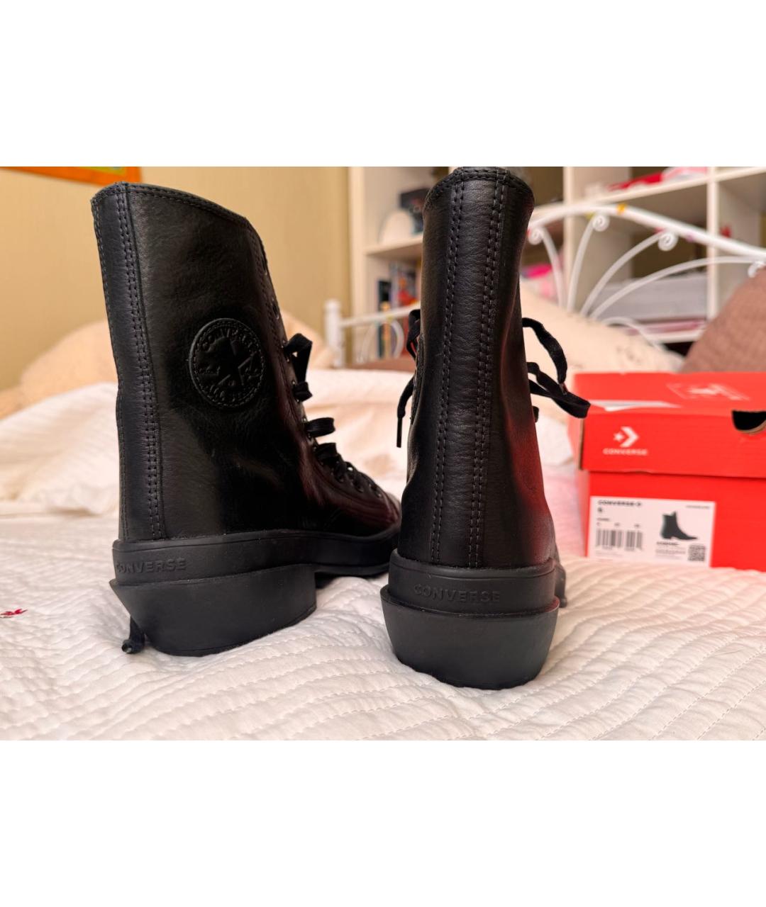 CONVERSE Черные кожаные полусапоги, фото 3
