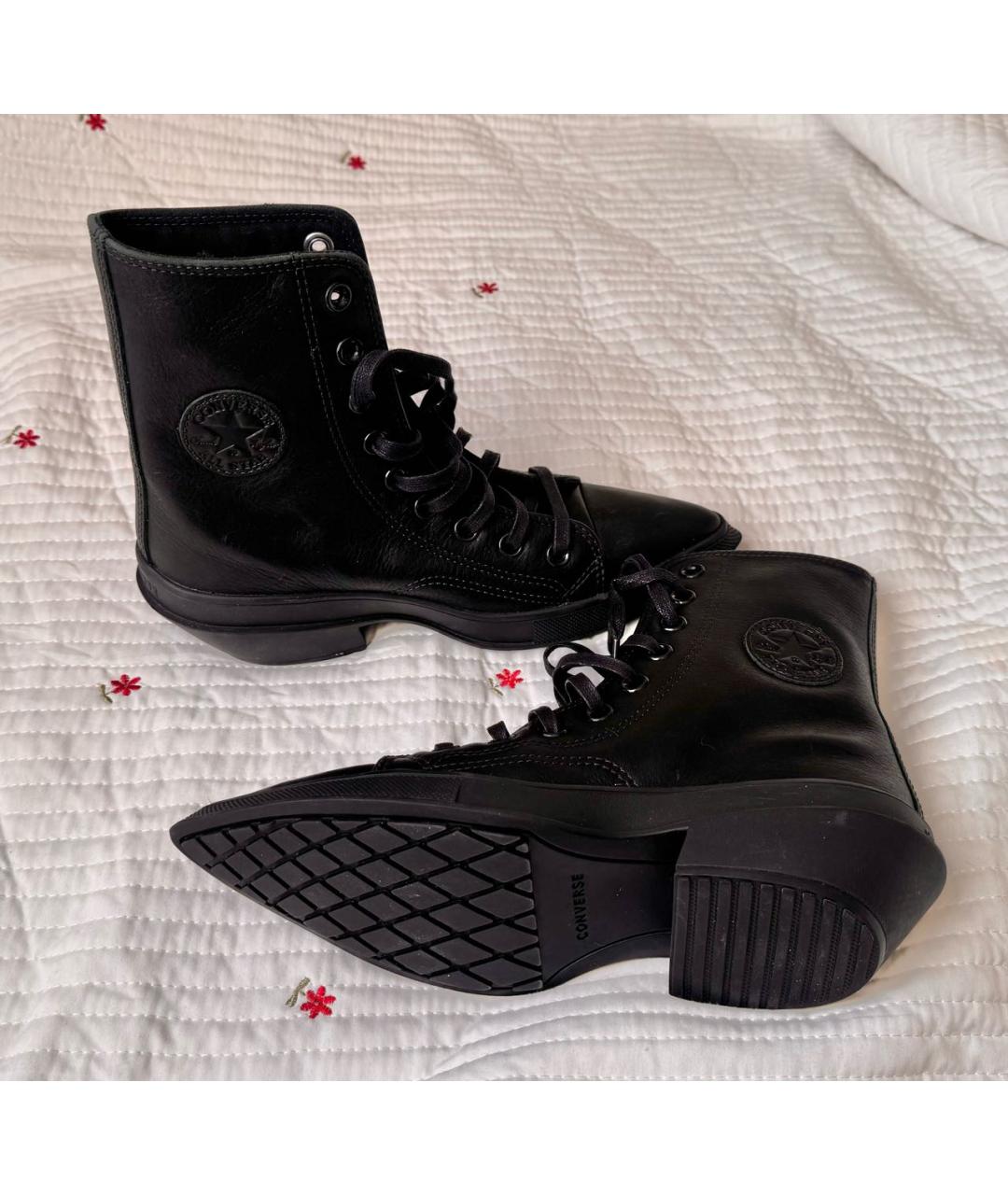 CONVERSE Черные кожаные полусапоги, фото 6