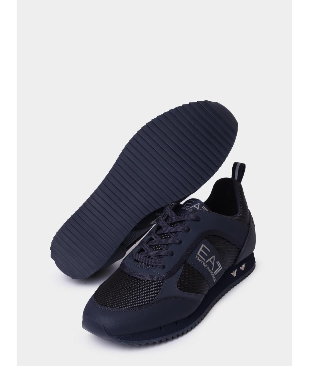 EA7 Темно-синие низкие кроссовки / кеды, фото 4