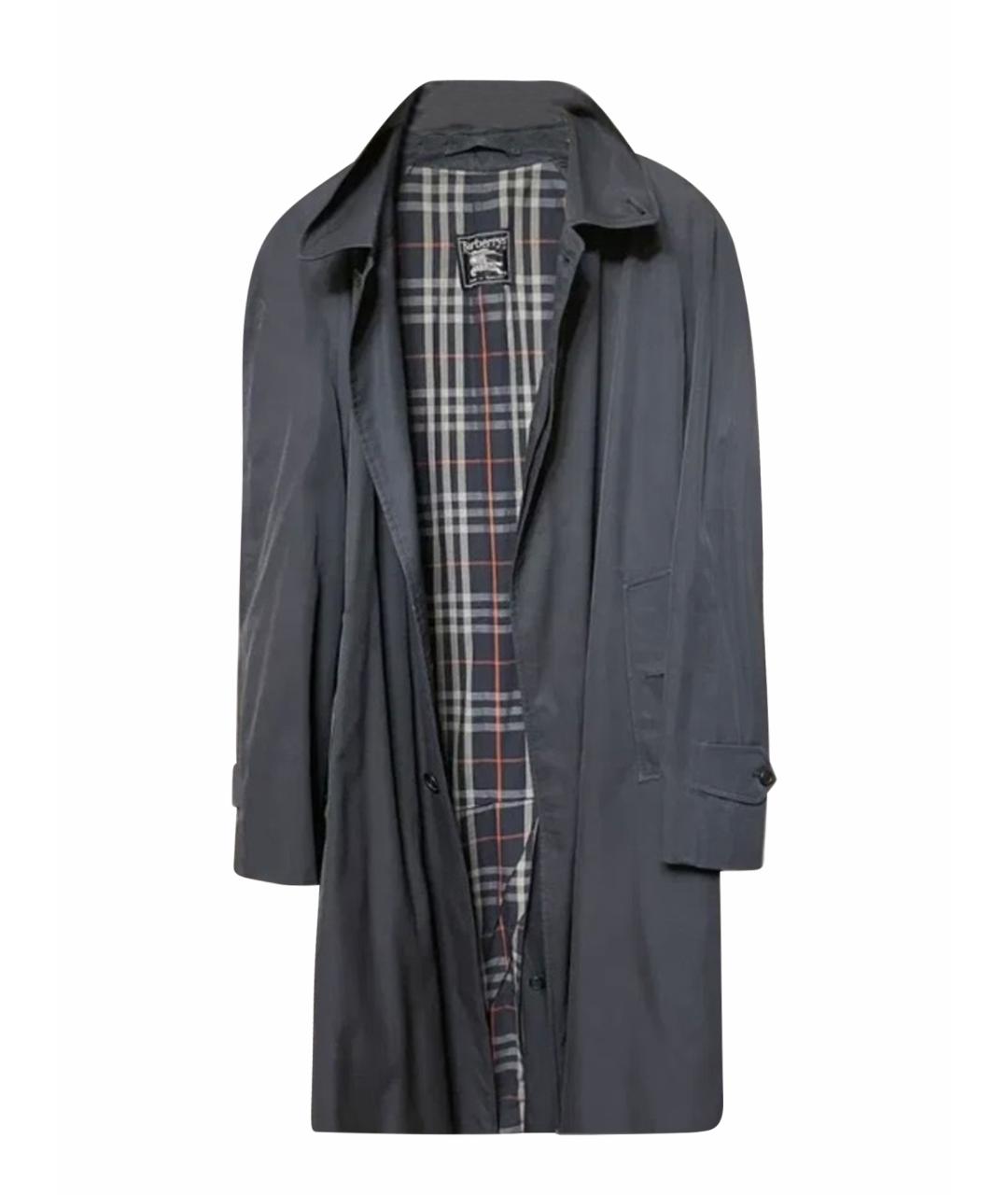 BURBERRY Темно-синий полиэстеровый тренч / плащ, фото 1