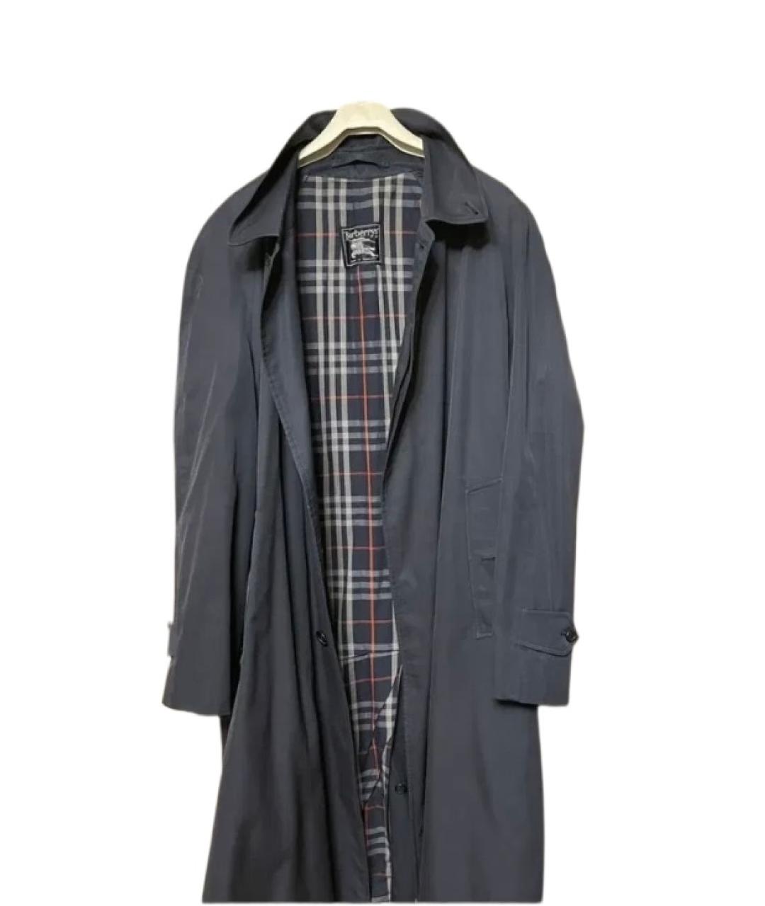 BURBERRY Темно-синий полиэстеровый тренч / плащ, фото 6