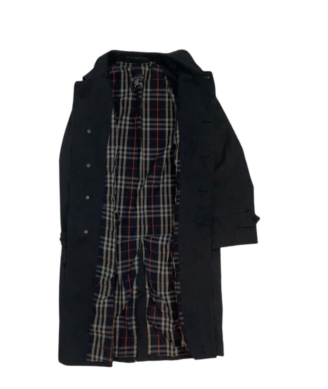 BURBERRY Темно-синий полиэстеровый тренч / плащ, фото 2