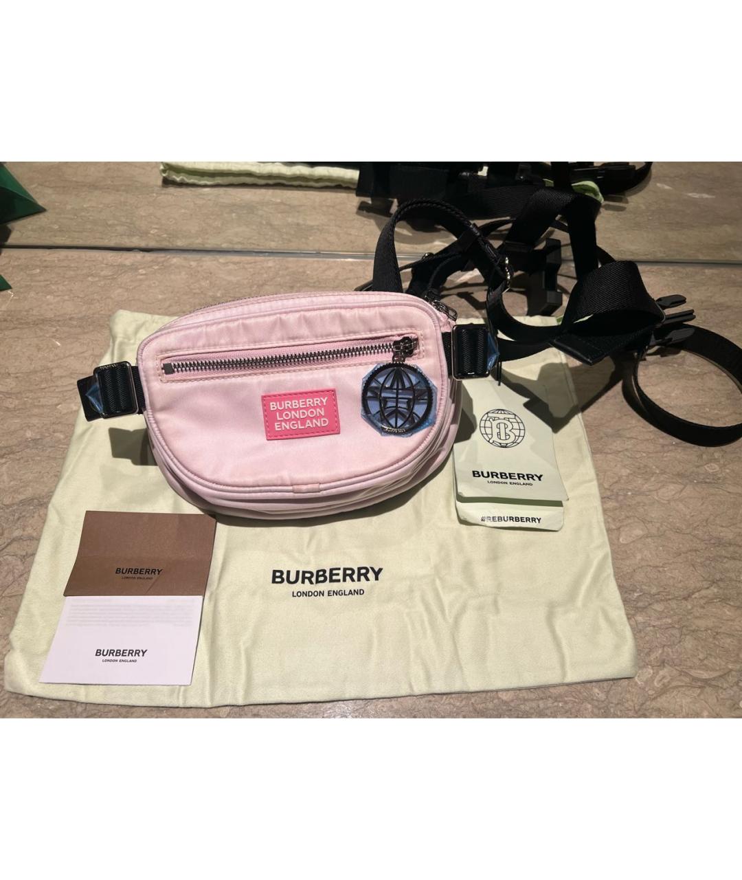 BURBERRY Розовая поясная сумка, фото 8