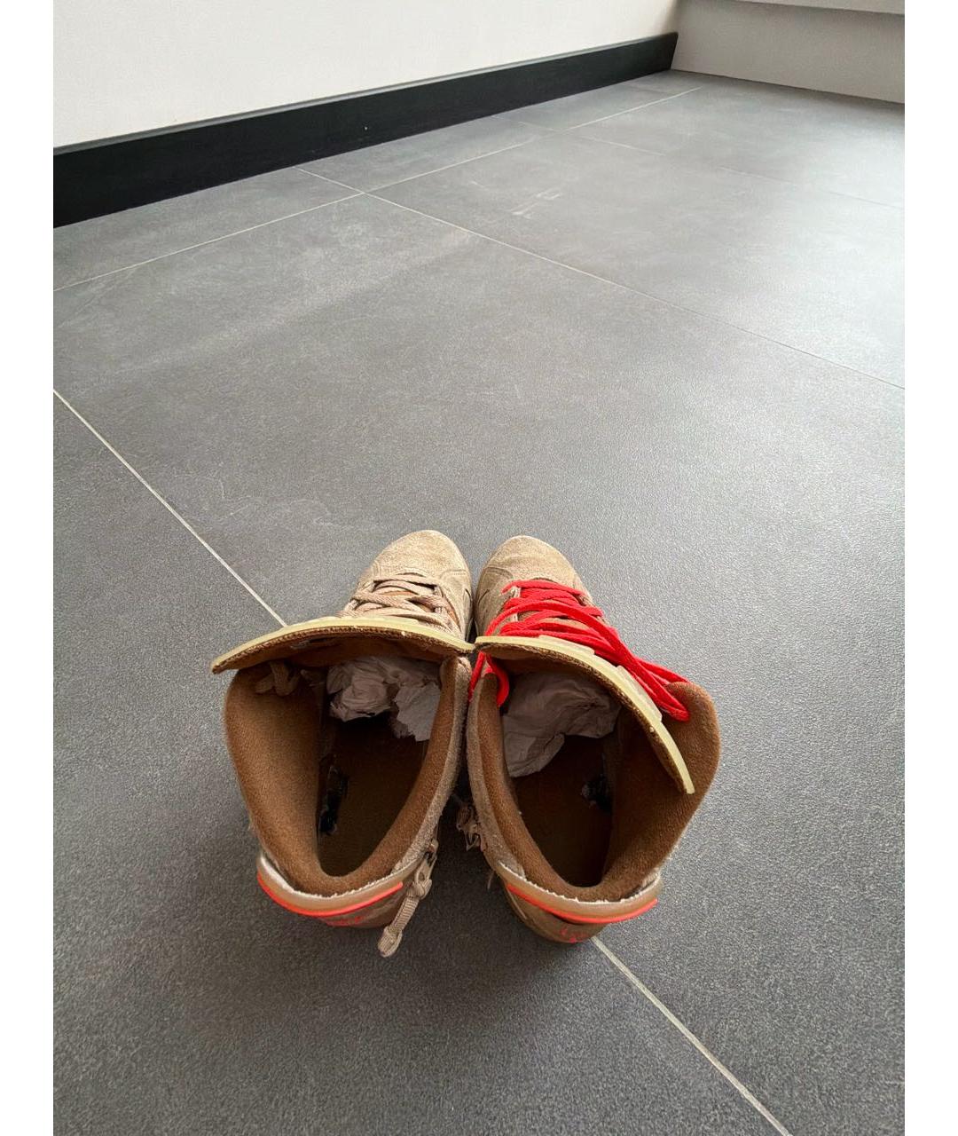 JORDAN Бежевые замшевые кеды, фото 3