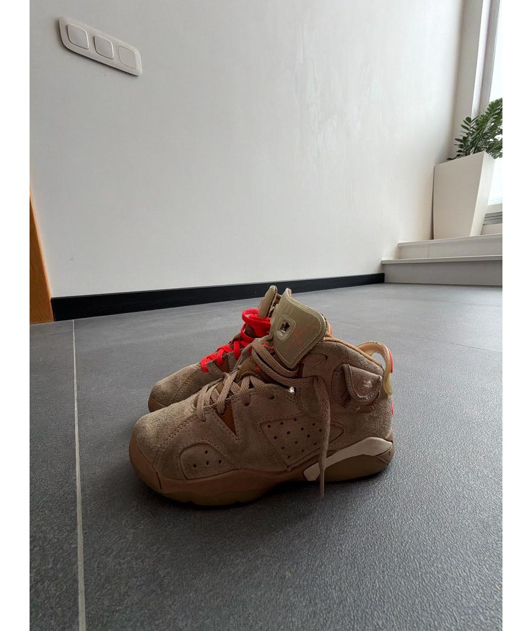 JORDAN Бежевые замшевые кеды, фото 5