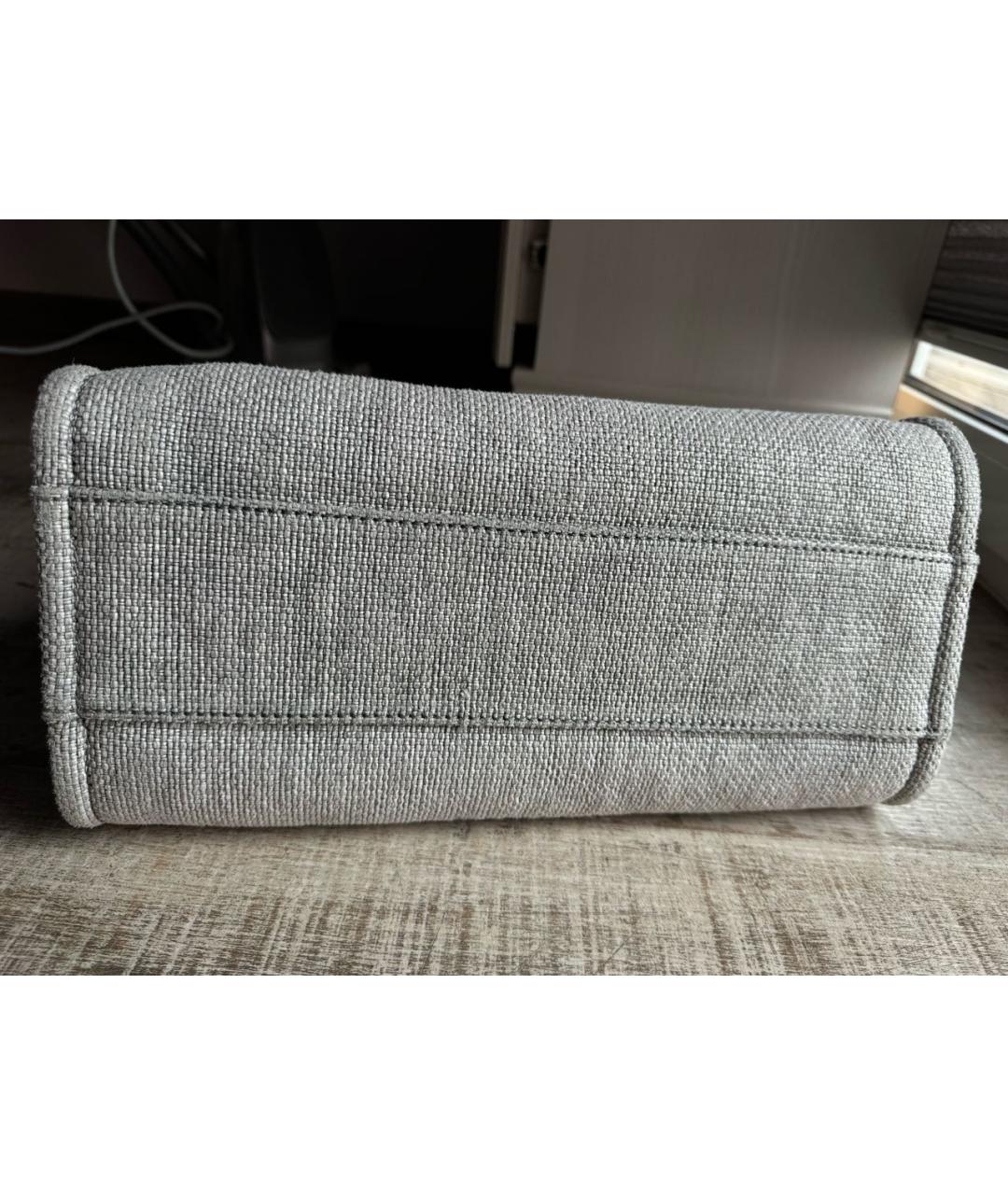 CHANEL Серая тканевая сумка тоут, фото 7