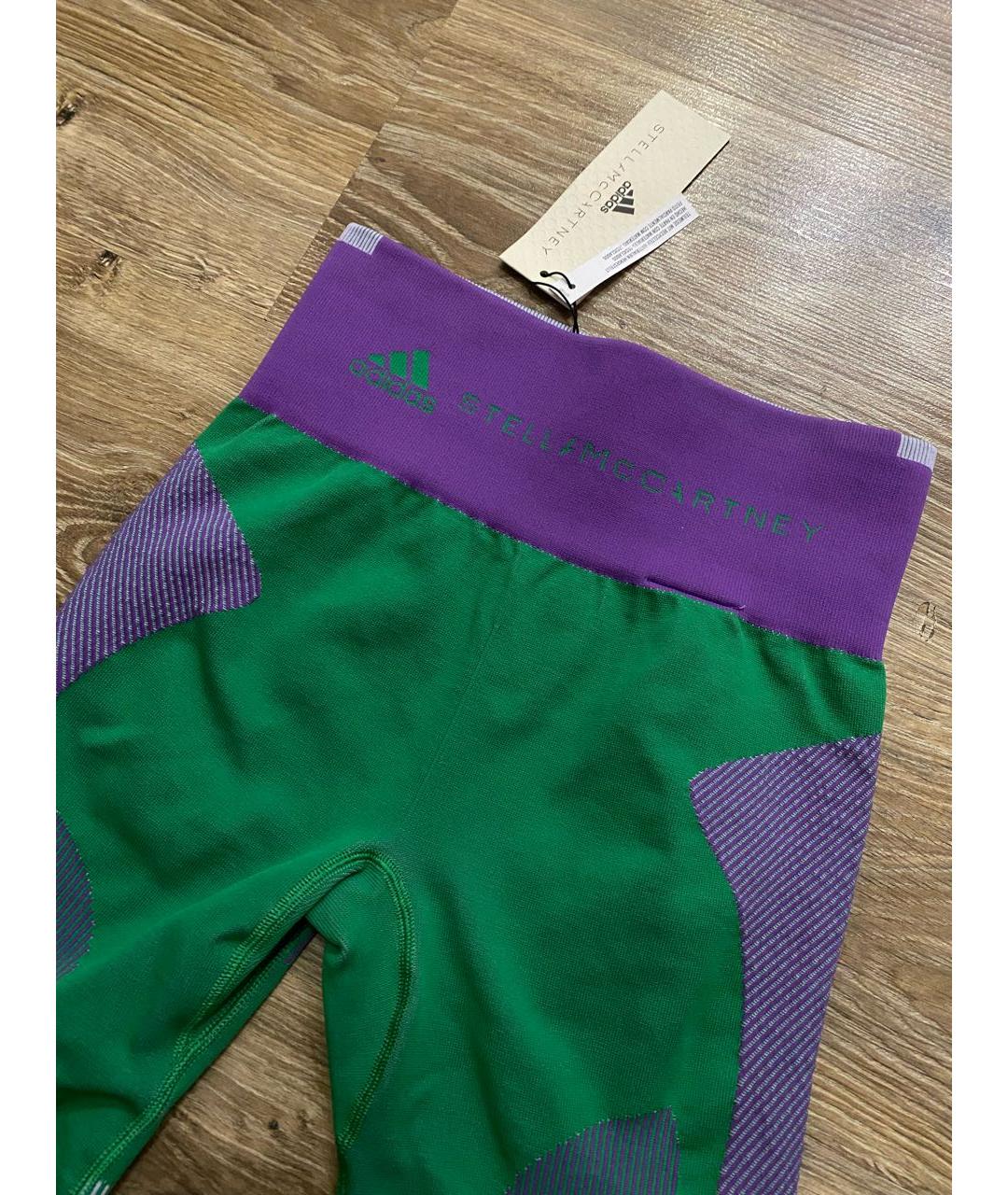 ADIDAS BY STELLA MCCARTNEY Зеленые полиэстеровые леггинсы и велосипедки, фото 5