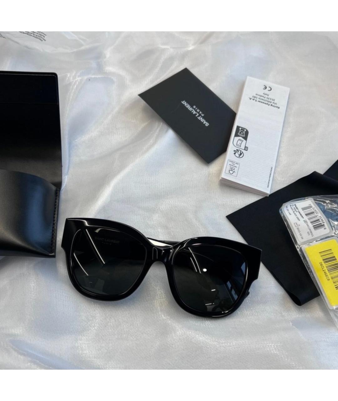 SAINT LAURENT Черные пластиковые солнцезащитные очки, фото 3