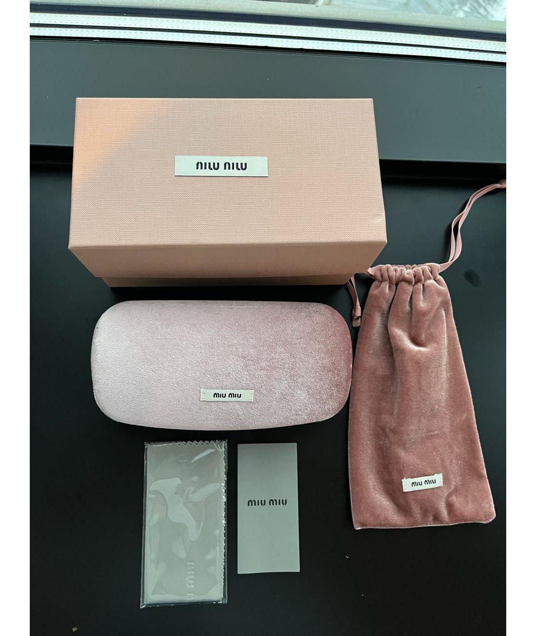 MIU MIU Серебряные металлические солнцезащитные очки, фото 2