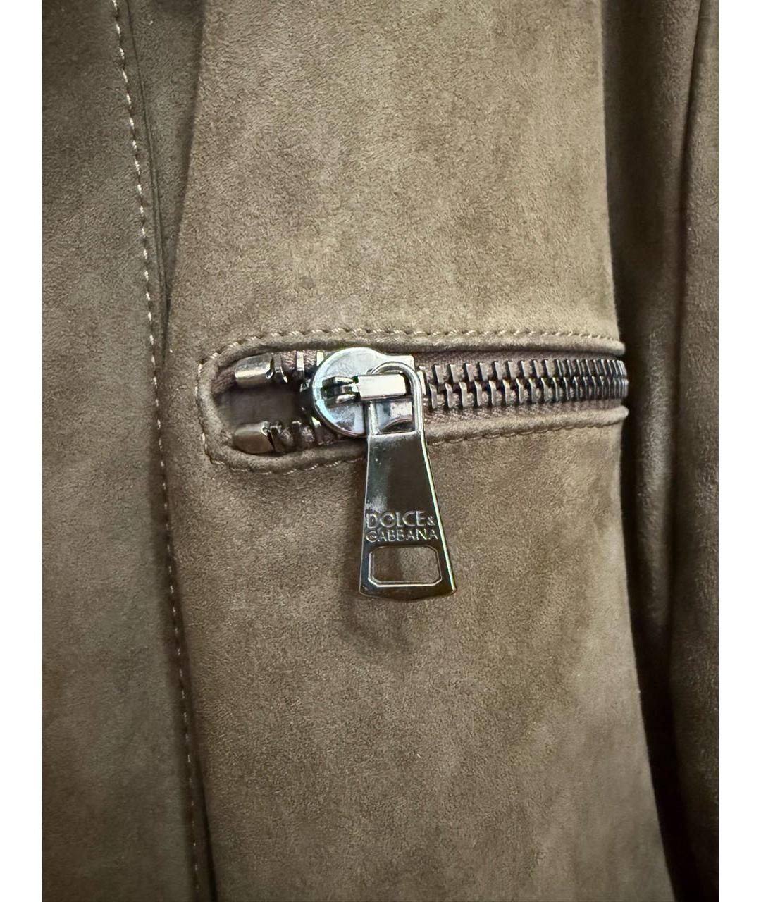 DOLCE&GABBANA Коричневая кожаная куртка, фото 4