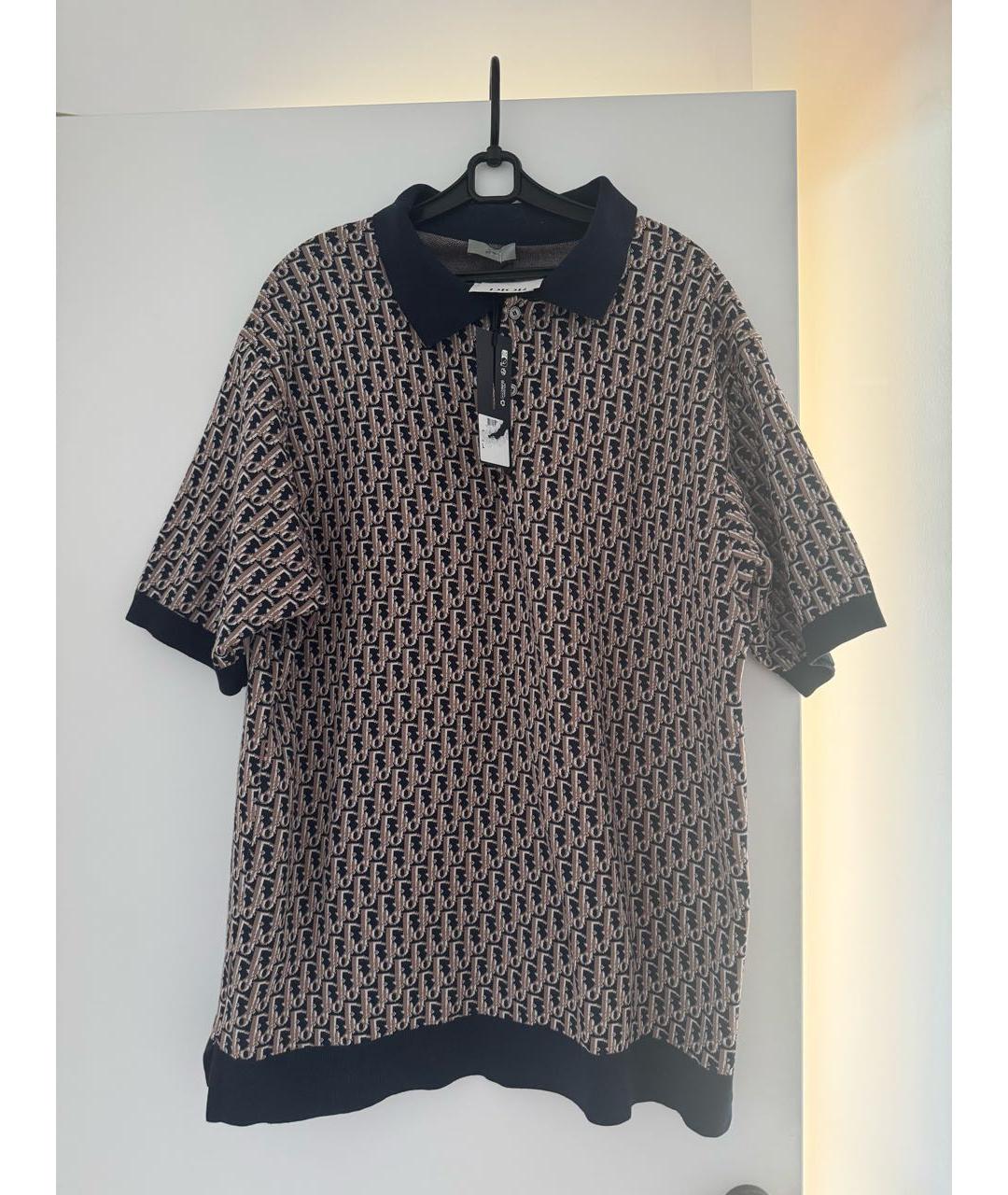 CHRISTIAN DIOR Мульти хлопковое поло с коротким рукавом, фото 2