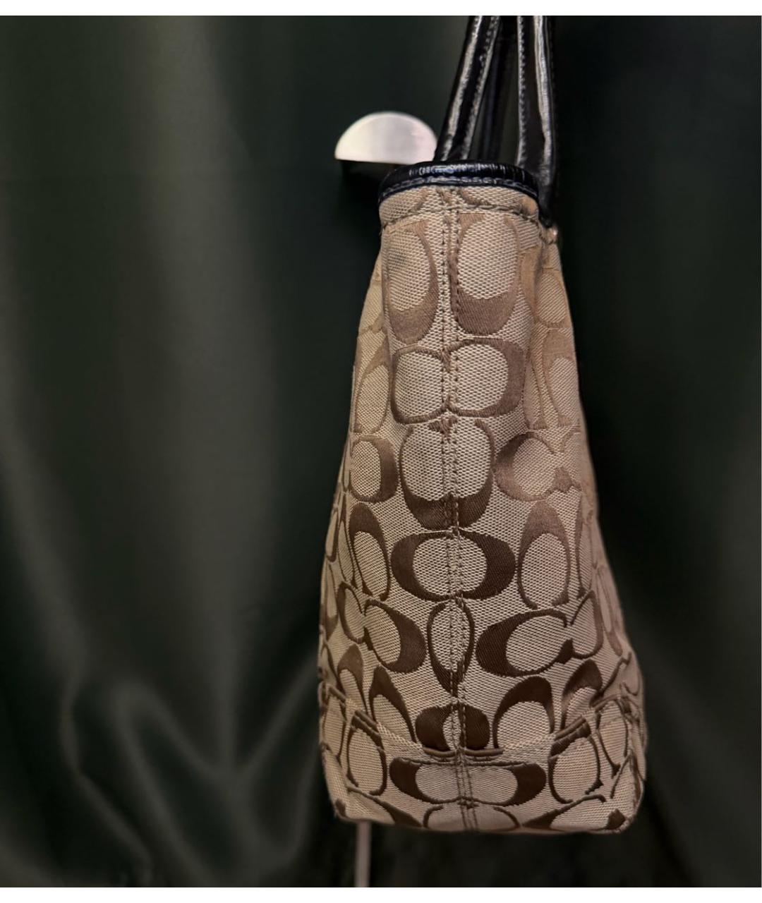 COACH Коричневая замшевая сумка тоут, фото 4