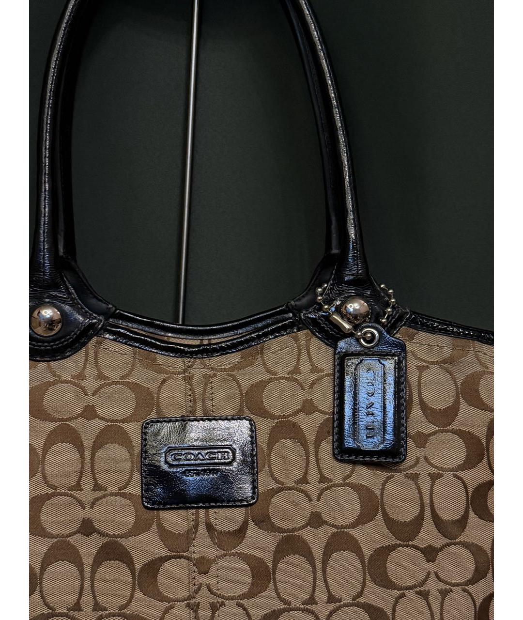 COACH Коричневая замшевая сумка тоут, фото 3