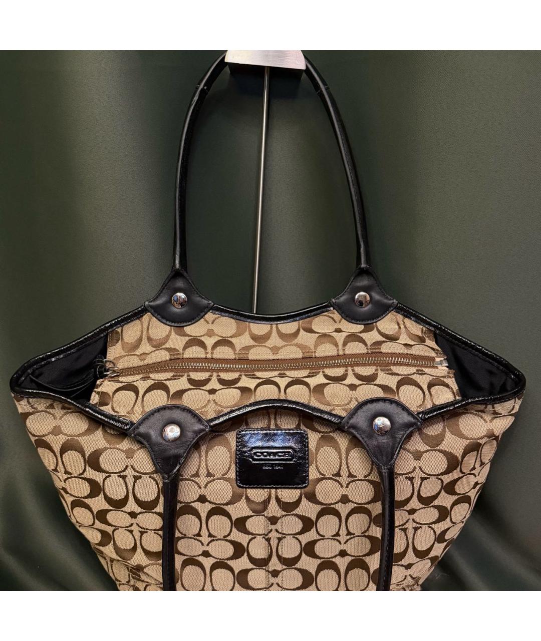 COACH Коричневая замшевая сумка тоут, фото 6