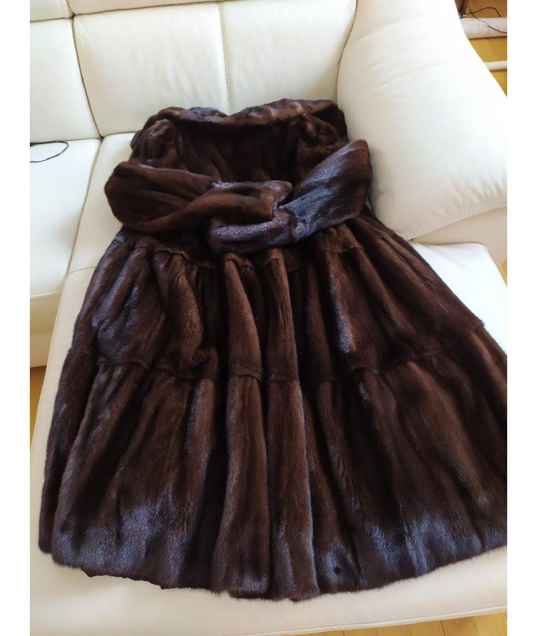 MALA MATI Коричневая меховая шуба, фото 3