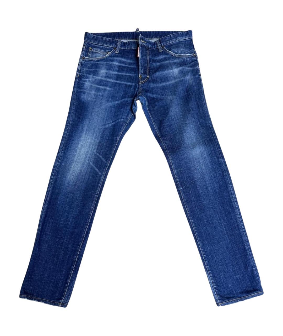 DSQUARED2 Синие хлопковые прямые джинсы, фото 1