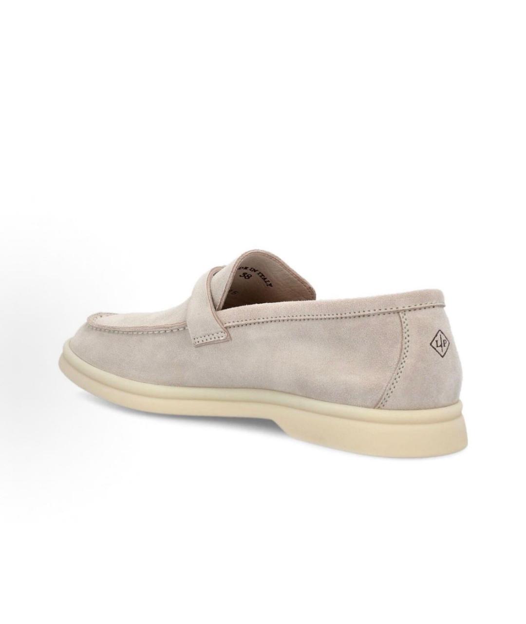 LORO PIANA Бежевые замшевые лоферы, фото 3