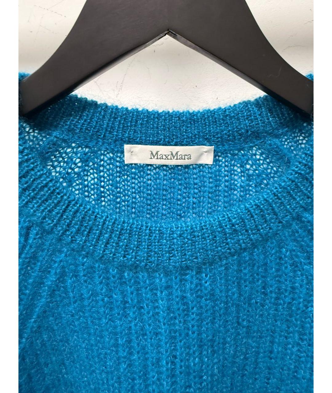 MAX MARA Бирюзовый шерстяной джемпер / свитер, фото 3