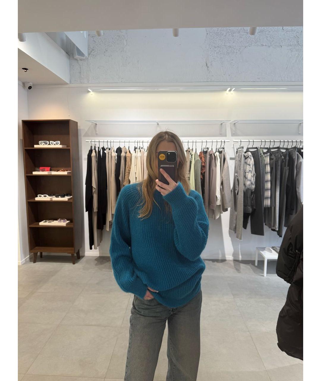 MAX MARA Бирюзовый шерстяной джемпер / свитер, фото 6