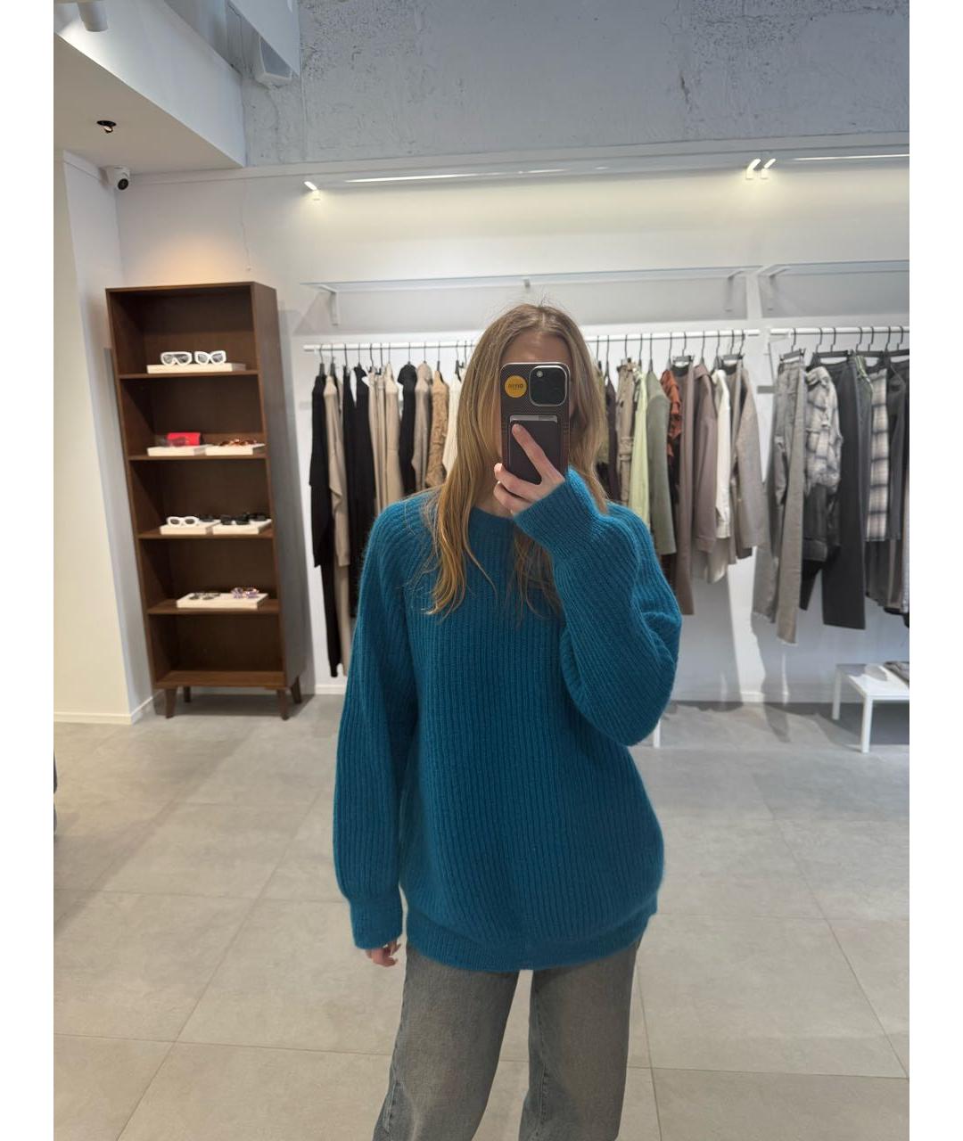 MAX MARA Бирюзовый шерстяной джемпер / свитер, фото 5