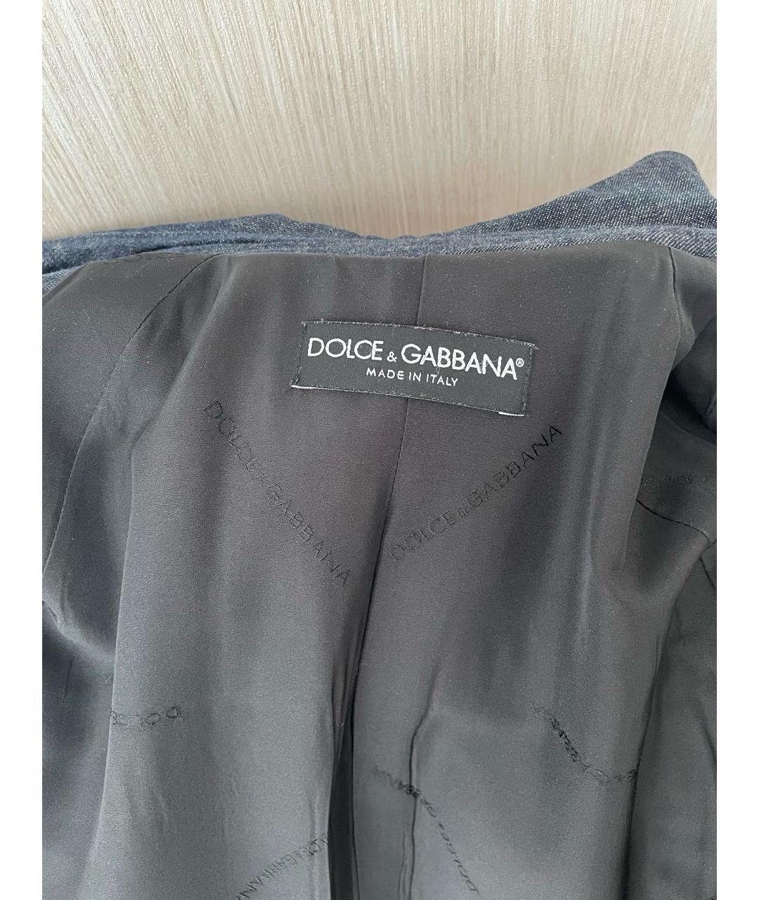 DOLCE&GABBANA Темно-синий деним тренч/плащ, фото 3