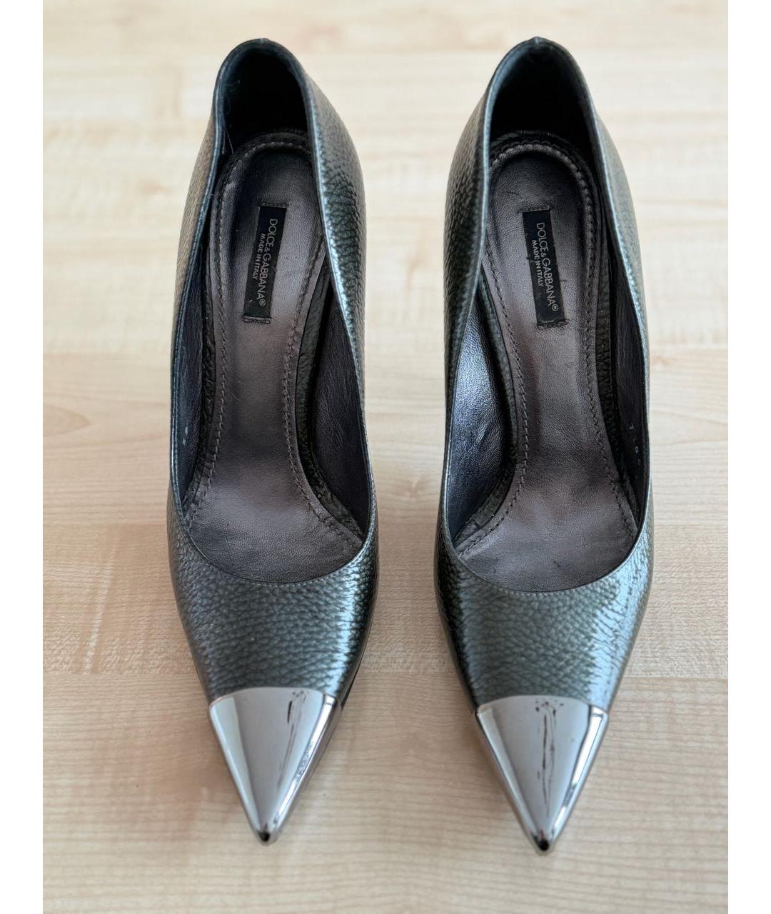 DOLCE&GABBANA Антрацитовые туфли из лакированной кожи, фото 2