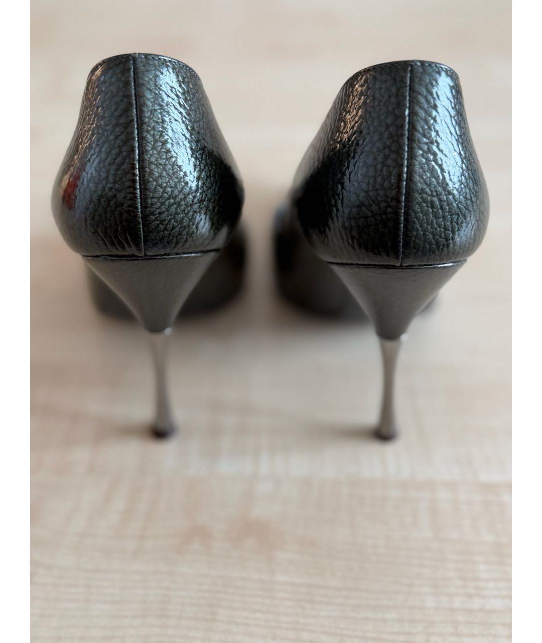 DOLCE&GABBANA Антрацитовые туфли из лакированной кожи, фото 4