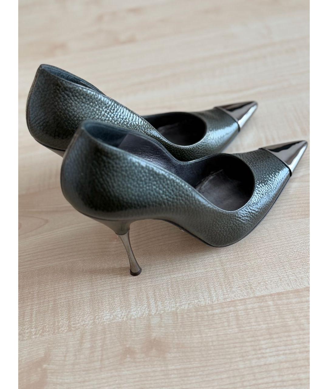 DOLCE&GABBANA Антрацитовые туфли из лакированной кожи, фото 3