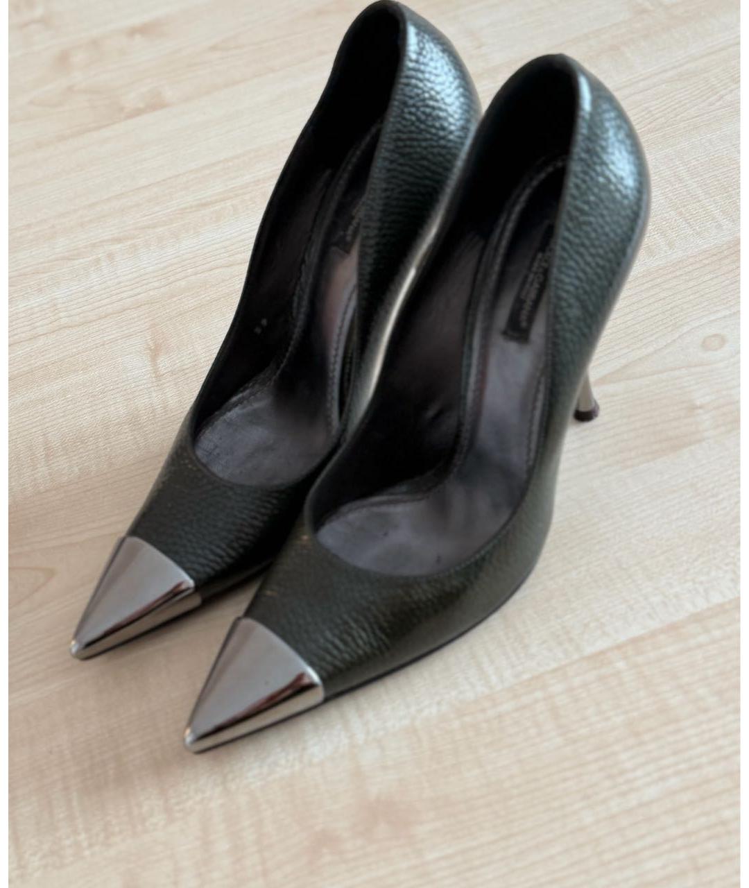 DOLCE&GABBANA Антрацитовые туфли из лакированной кожи, фото 5