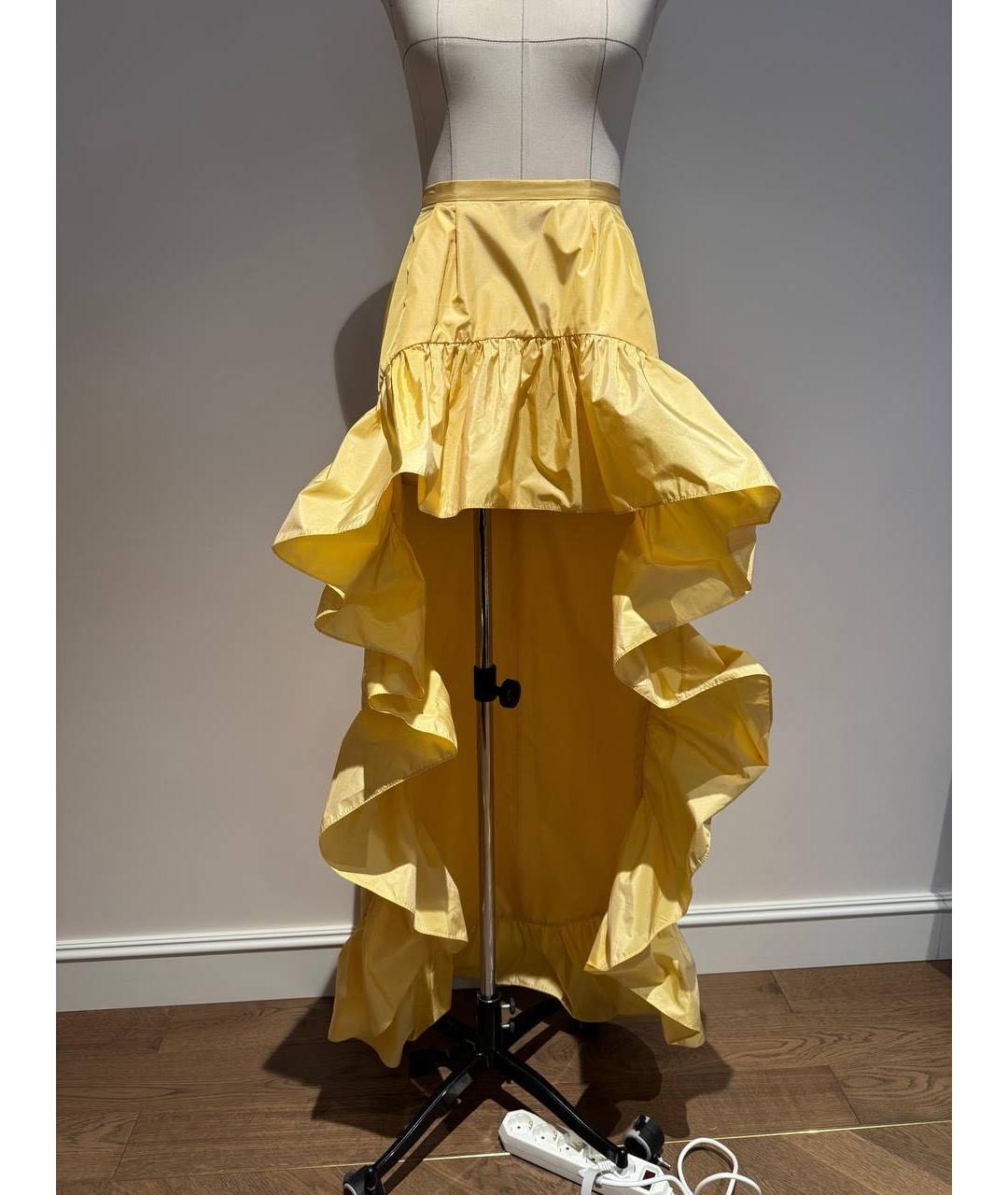 ALESSANDRA RICH Желтые шелковые шорты, фото 8