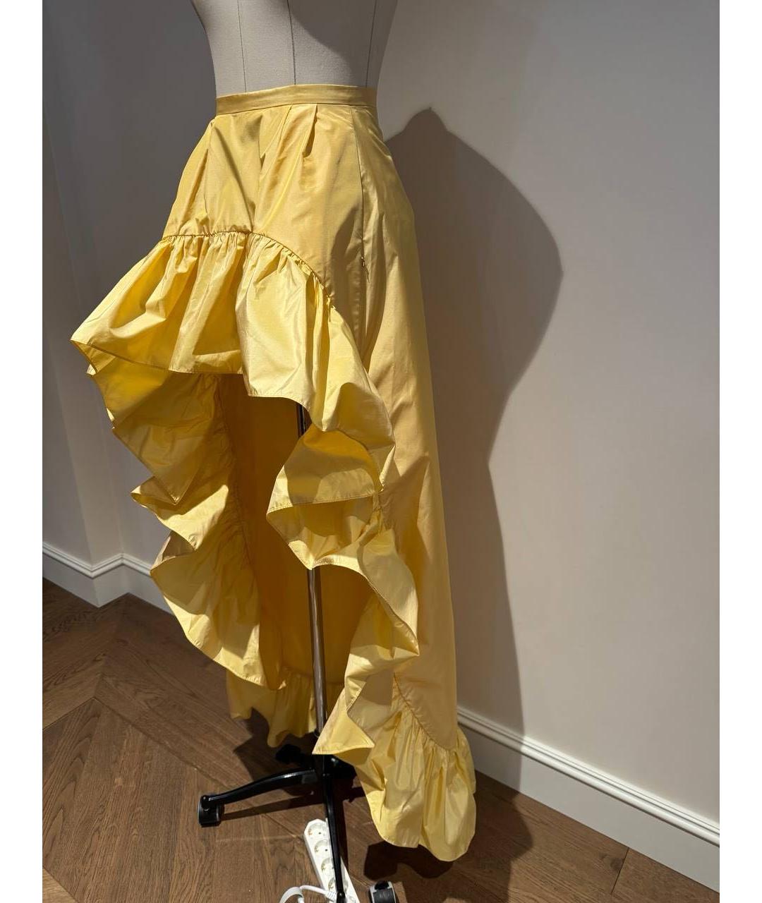 ALESSANDRA RICH Желтые шелковые шорты, фото 5