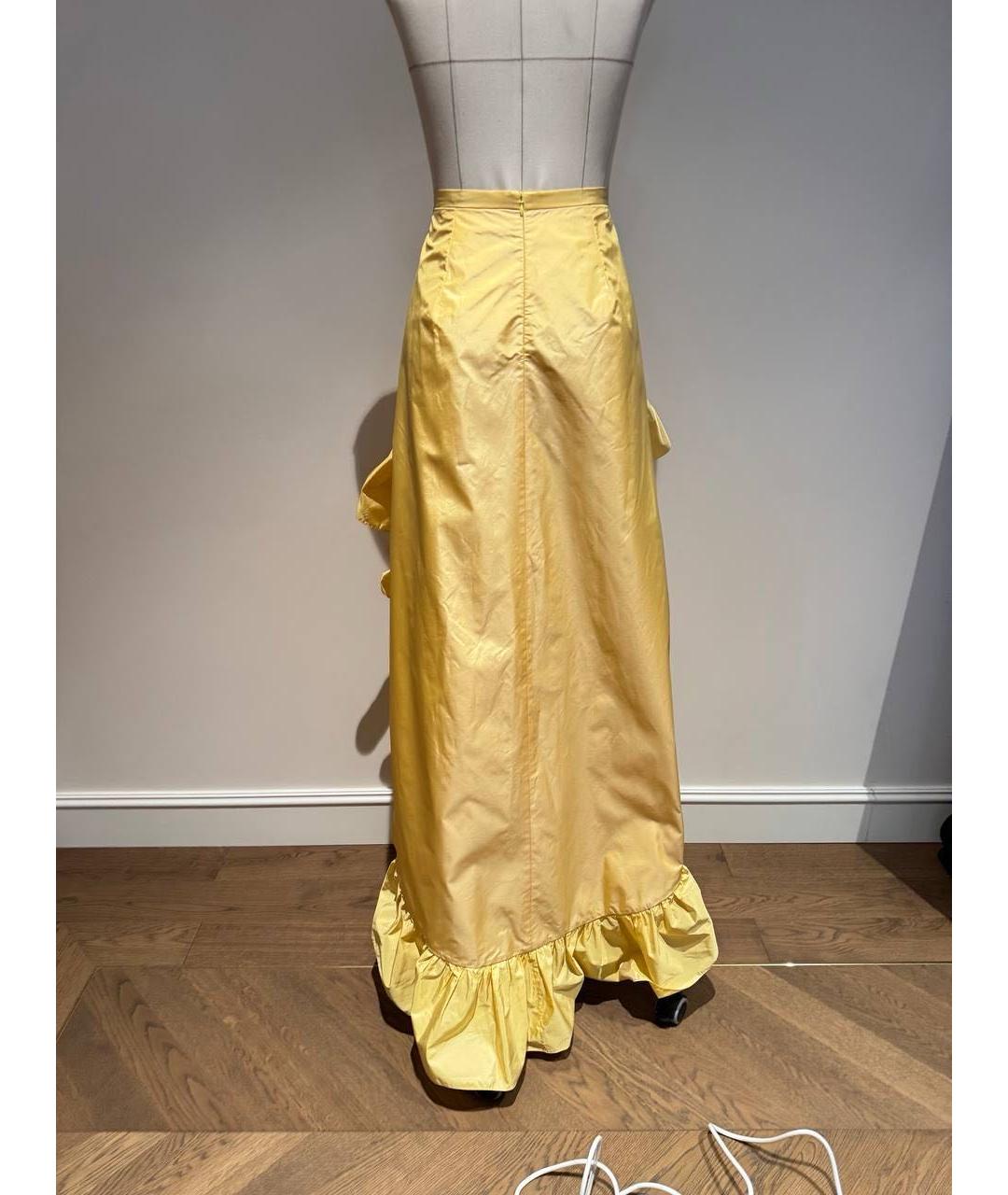 ALESSANDRA RICH Желтые шелковые шорты, фото 2