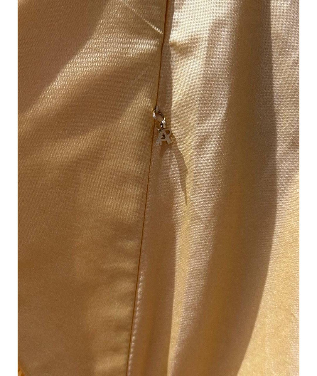 ALESSANDRA RICH Желтые шелковые шорты, фото 4